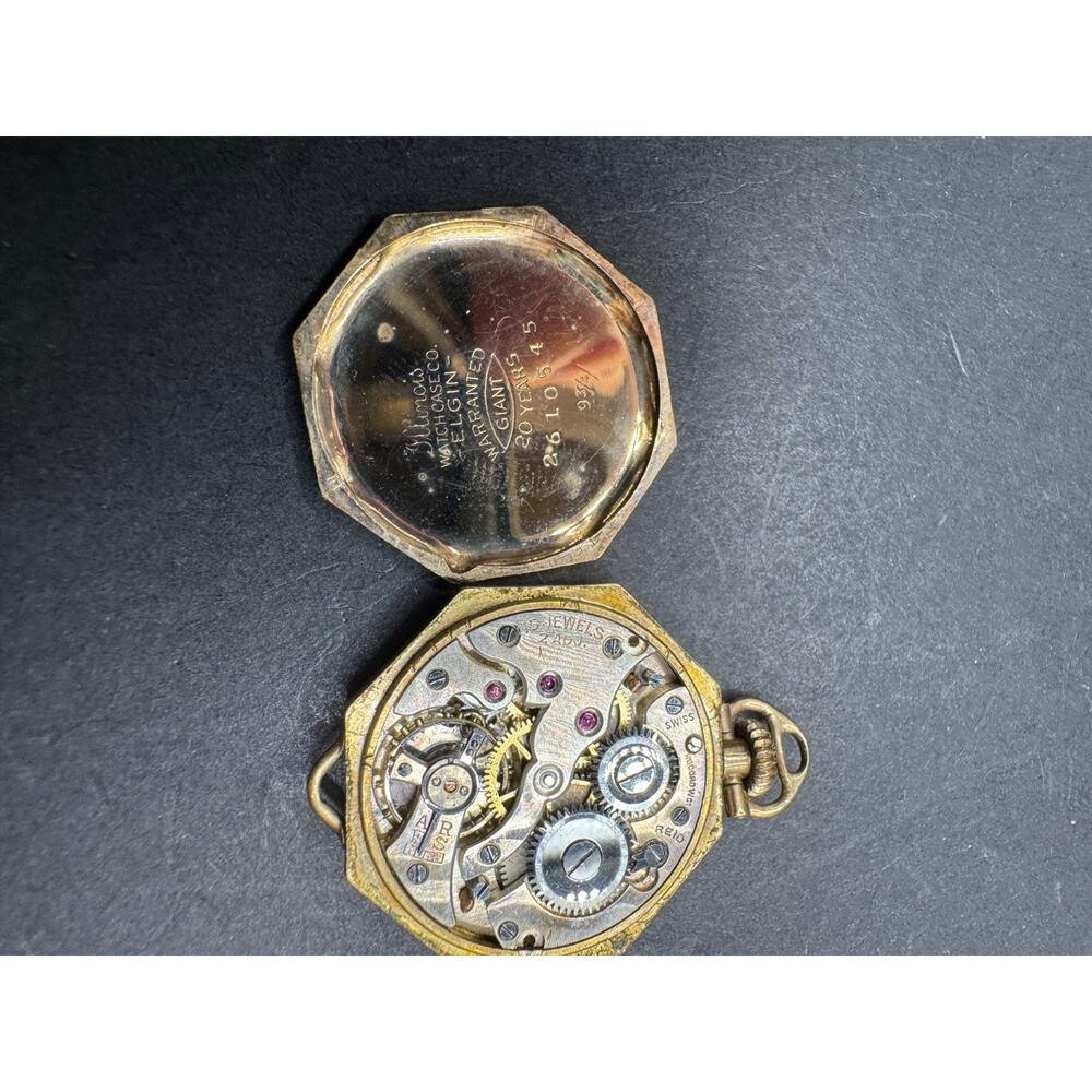 Vintage Reid Swiss Art Deco Swiss Watch Octagon Case Gold Filled 15 Jewels - Picture 6 of 9
